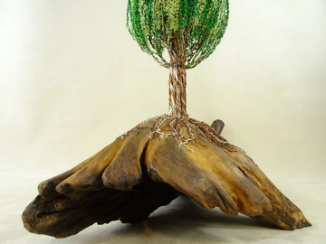 TOWARDS THE SKY - Aluminium and olive wood sculpture by Mosche Bianche - view 3